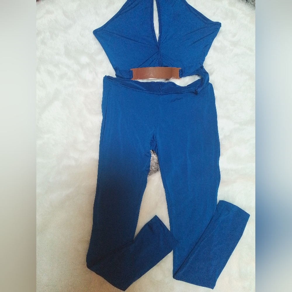 Blue casual bodysuit